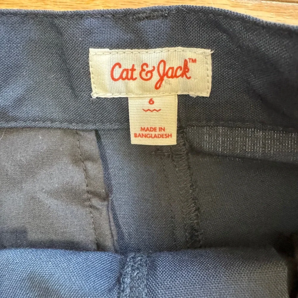 Cat & Jack Boys Navy Blue Dress Pants School Uniform Size 6 Adjustable Waist NWT